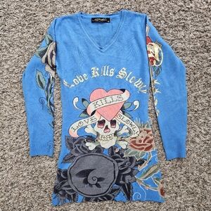 Ed Hardy Vintage Long Sleeve Sweater Top